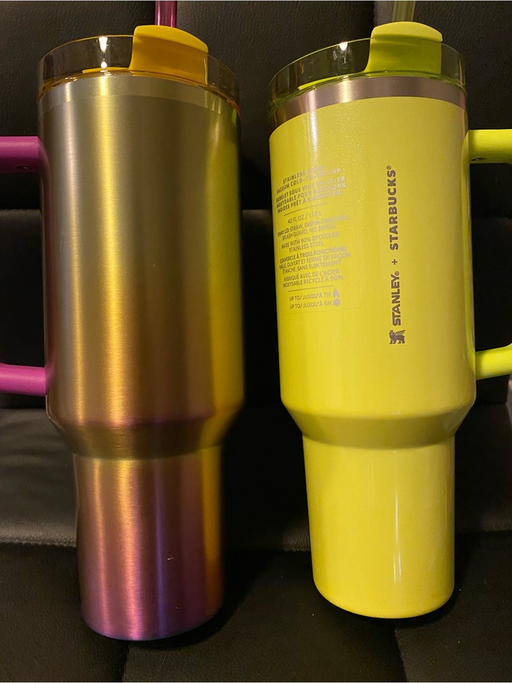 Starbucks x Stanley Summer Lime Green Shimmer and Sunset Tumbler Set NWT